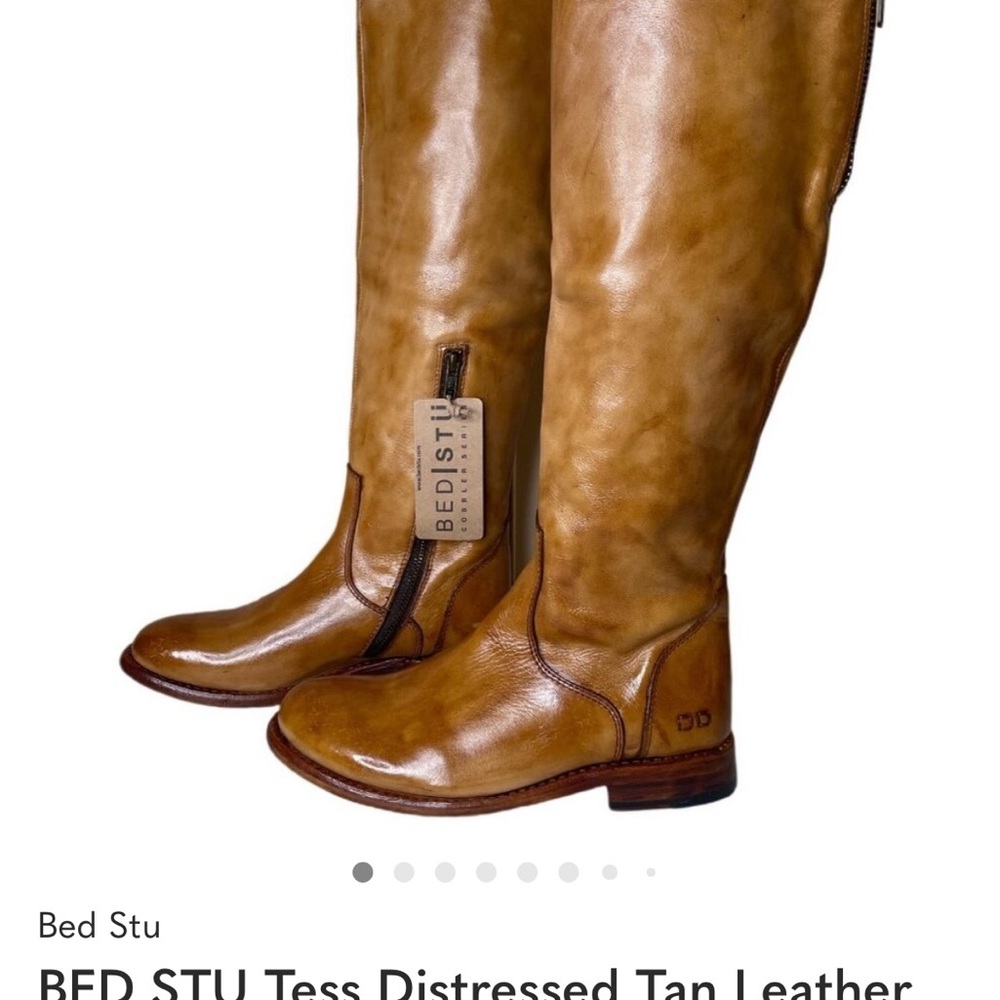 BED|STU Tan Leather Over the Knee Boots